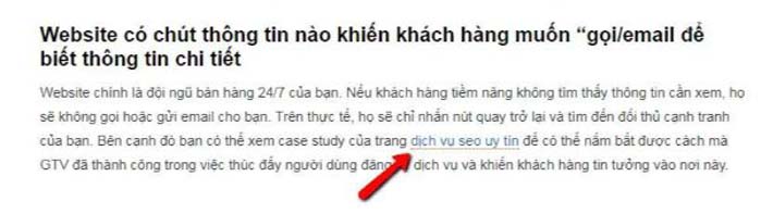 trien khai internal link