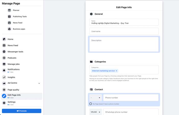 fanpage nghia la gi